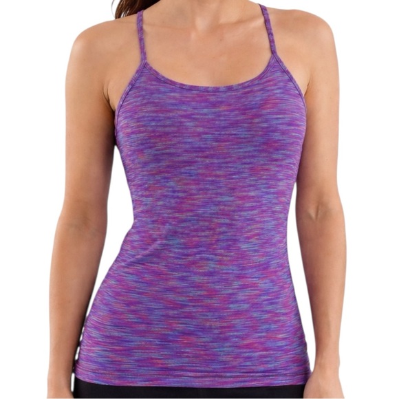 Lululemon Power Y Tank Size 6 Wee Are From Space Dye Purple Multi - Picture 2 of 12
